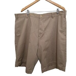 Nautica Plus Size Men's Khaki Flat Front Casual Shorts Size 42 Cotton Blend